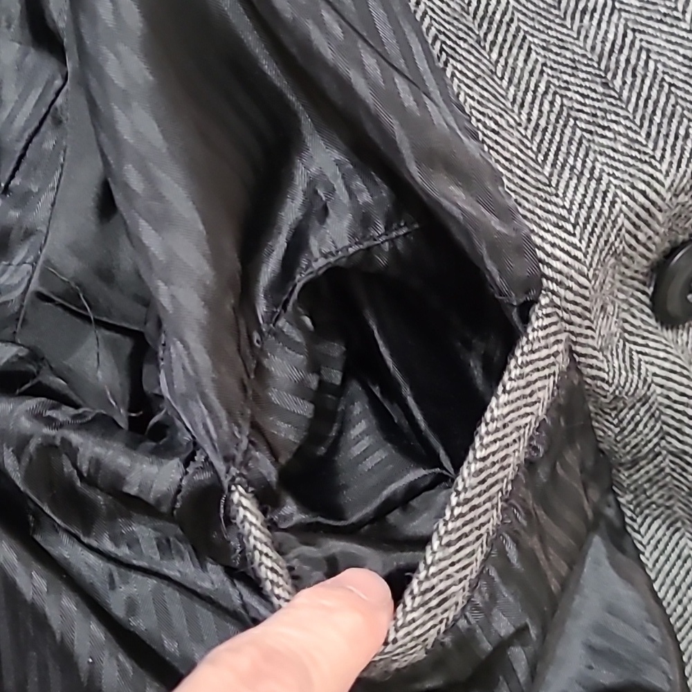 21 Men Herringbone Patterned Double-Breasted Wool… - image 7